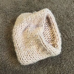 Pink Knitted Infinity Scarf
